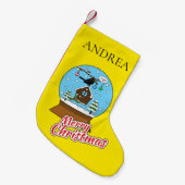 Sneeuw Wereldbol met Blackbird Zingen | personalis Kleine Kerstsok (Voorkant (Hangend))