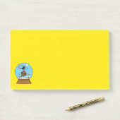 Sneeuw Wereldbol met Blackbird Zingen Post-it® Notes (Op bureau)
