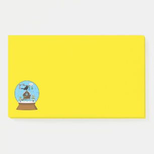 Sneeuw Wereldbol met Blackbird Zingen Post-it® Notes