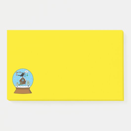 Sneeuw Wereldbol met Blackbird Zingen Post-it® Notes (Voorkant)