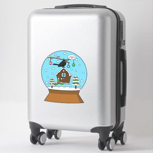 Sneeuw Wereldbol met Blackbird Zingen Sticker (Koffer)