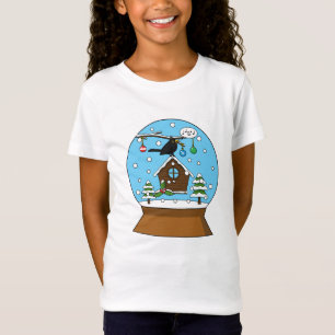 Sneeuw Wereldbol met Blackbird Zingen T-shirt