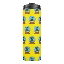 Sneeuw Wereldbol met Blackbird Zingen