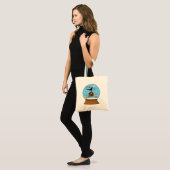 Sneeuw Wereldbol met Blackbird Zingen Tote Bag (Voorkant (model))