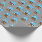 Sneeuw Wereldbol met drie Gnome Uilen Cadeaupapier (Hoek)