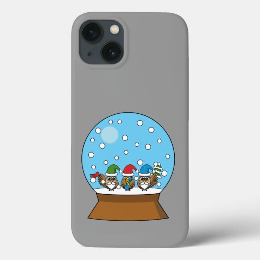 Sneeuw Wereldbol met drie Gnome Uilen Case-Mate iPhone Case (Achterkant)