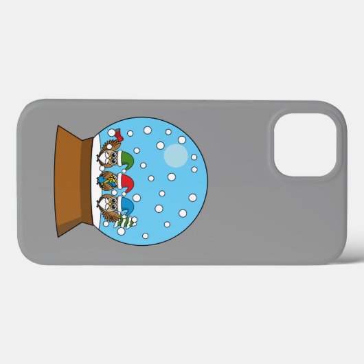 Sneeuw Wereldbol met drie Gnome Uilen Case-Mate iPhone Case (Achterkant (horizontaal))