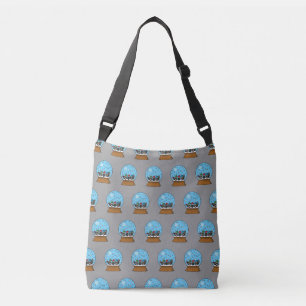 Sneeuw Wereldbol met drie Gnome Uilen Crossbody Tas