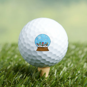 Sneeuw Wereldbol met drie Gnome Uilen Golfballen