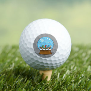 Sneeuw Wereldbol met drie Gnome Uilen Golfballen