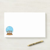 Sneeuw Wereldbol met drie Gnome Uilen Post-it® Notes (Op bureau)