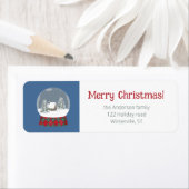 Sneeuw wereldbol met klein huis - etiket (Insitu)