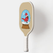 Sneeuw Wereldbol met Schattigee Rode Kardinaal Pickleball Paddle (Links)
