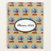 Sneeuw Wereldbol met Schattigee Rode Kardinaal Planner (Voorkant)