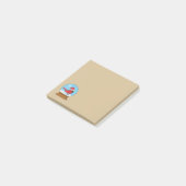 Sneeuw Wereldbol met Schattigee Rode Kardinaal Post-it® Notes (Schuin)