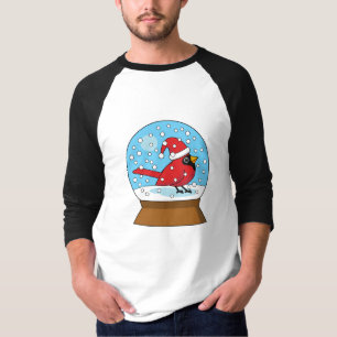 Sneeuw Wereldbol met Schattigee Rode Kardinaal T-shirt