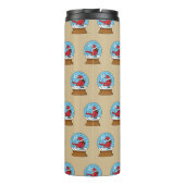 Sneeuw Wereldbol met Schattigee Rode Kardinaal Thermosbeker (Achterkant)