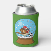 Sneeuw Wereldbol met Schattigee Sparrow Spelen Voe Blikjeskoeler (Blikje Voorkant)