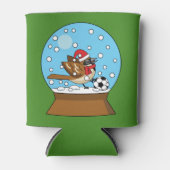 Sneeuw Wereldbol met Schattigee Sparrow Spelen Voe Blikjeskoeler (Voorkant)