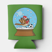 Sneeuw Wereldbol met Schattigee Sparrow Spelen Voe Blikjeskoeler (Achterkant)