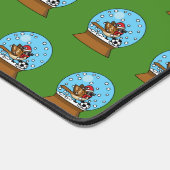 Sneeuw Wereldbol met Schattigee Sparrow Spelen Voe Bureaumat (Hoek)