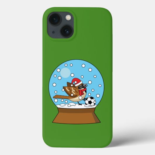 Sneeuw Wereldbol met Schattigee Sparrow Spelen Voe Case-Mate iPhone Case (Achterkant)