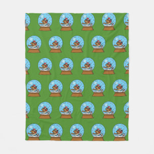 Sneeuw Wereldbol met Schattigee Sparrow Spelen Voe Fleece Deken