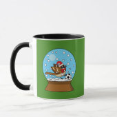 Sneeuw Wereldbol met Schattigee Sparrow Spelen Voe Mok (Links)