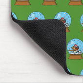 Sneeuw Wereldbol met Schattigee Sparrow Spelen Voe Muismat (Hoek)