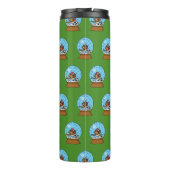 Sneeuw Wereldbol met Schattigee Sparrow Spelen Voe Thermosbeker (Achterkant)