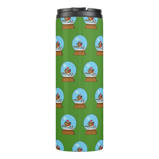 Sneeuw Wereldbol met Schattigee Sparrow Spelen Voe Thermosbeker (Achterkant)