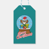 Sneeuw Wereldbol met Sinterklaas Uil Cadeaulabel (Voorkant)