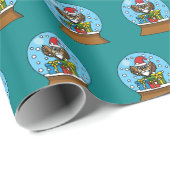 Sneeuw Wereldbol met Sinterklaas Uil Cadeaupapier (Rol Hoek)