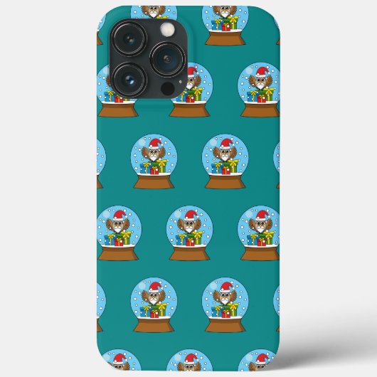 Sneeuw Wereldbol met Sinterklaas Uil Case-Mate iPhone Case (Achterkant)