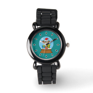 Sneeuw Wereldbol met Sinterklaas Uil Horloge