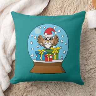 Sneeuw Wereldbol met Sinterklaas Uil Kussen