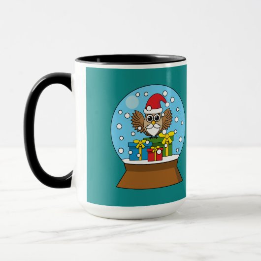 Sneeuw Wereldbol met Sinterklaas Uil Mok (Links)