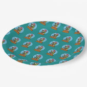 Sneeuw Wereldbol met Sinterklaas Uil Papieren Bordje (Gekanteld)