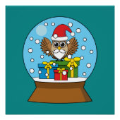 Sneeuw Wereldbol met Sinterklaas Uil Perfect Poster (Voorkant)