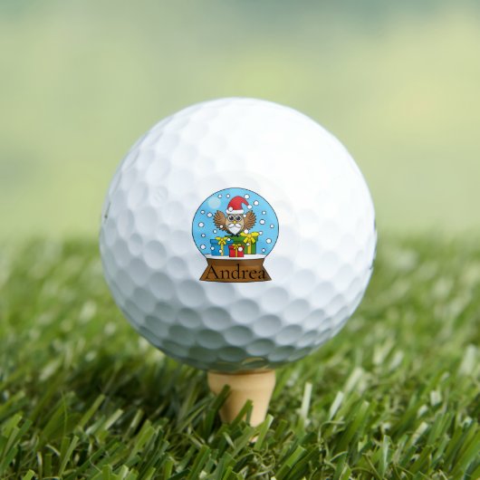 Sneeuw Wereldbol met Sinterklaas Uil | personalise Golfballen (Insitu Shirt)