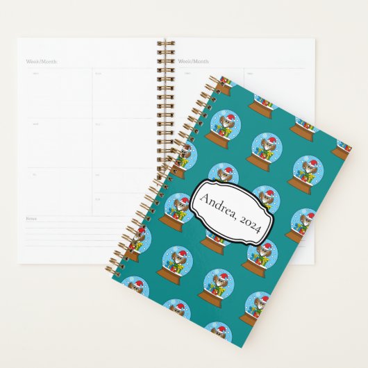 Sneeuw Wereldbol met Sinterklaas Uil | personalise Planner (Display)