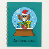 Sneeuw Wereldbol met Sinterklaas Uil | personalise Planner (Voorkant)