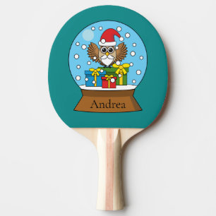 Sneeuw Wereldbol met Sinterklaas Uil personalise Tafeltennisbatje