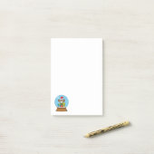 Sneeuw Wereldbol met Sinterklaas Uil Post-it® Notes (Op bureau)