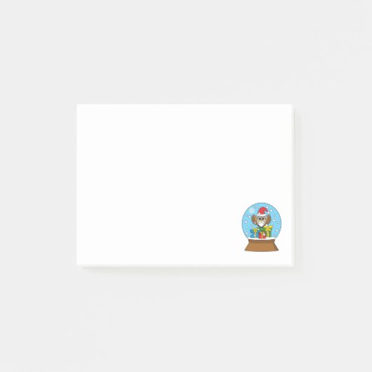 Sneeuw Wereldbol met Sinterklaas Uil Post-it® Notes (Voorkant)