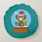 Sneeuw Wereldbol met Sinterklaas Uil Rond Kussen (Achterkant)