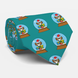 Sneeuw Wereldbol met Sinterklaas Uil Stropdas