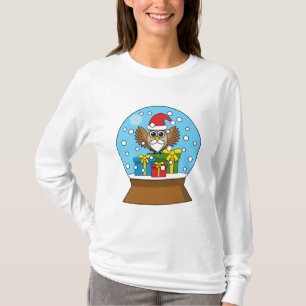 Sneeuw Wereldbol met Sinterklaas Uil T-shirt