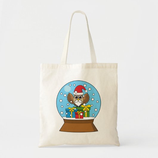 Sneeuw Wereldbol met Sinterklaas Uil Tote Bag (Voorkant)