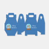 Sneeuw Wereldbol met sneeuwman en dennenboom Bedankdoosjes (Uitgevouwen)